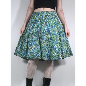 Vintage Cotton Retro Floral Print Skirt